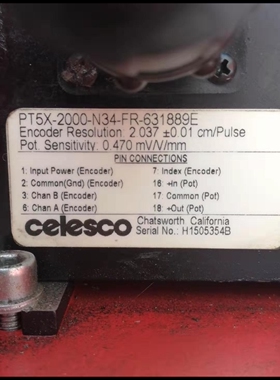 HAFFMANS 104.075O备件 CELESCO传感器RT9420-0003-121-1120