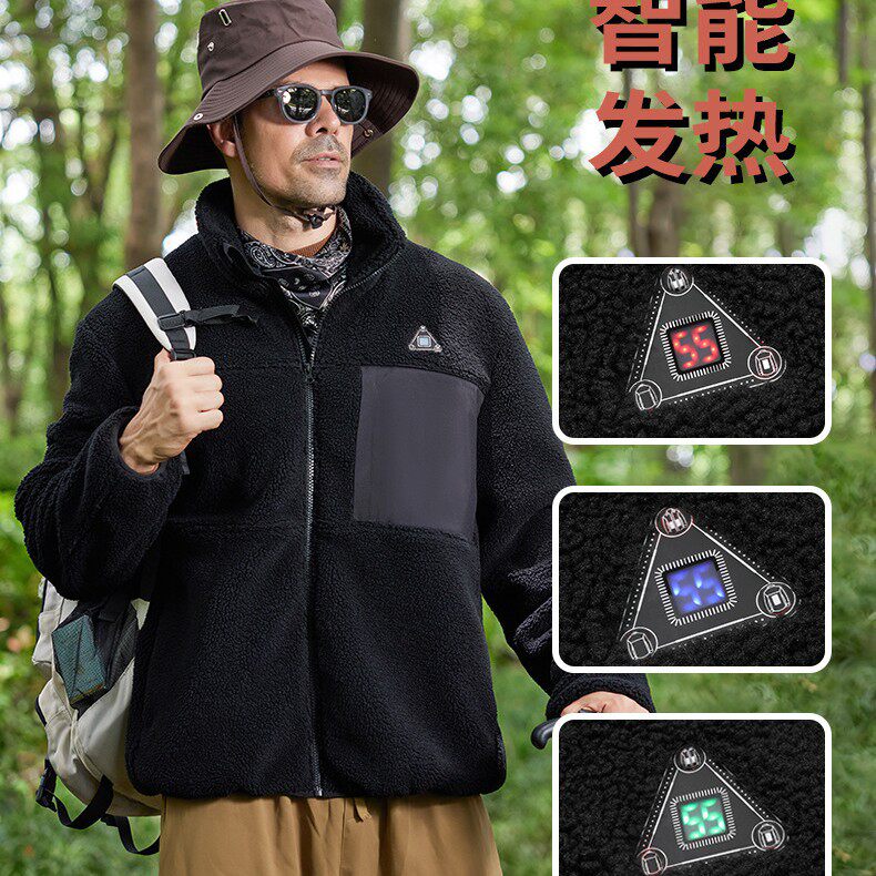 冬季东北抗寒智能发热服卫衣黑科技三控四区电加热卫衣摇粒绒保暖