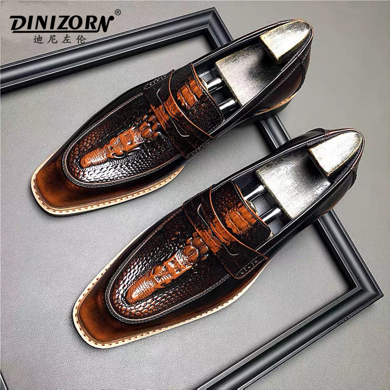 迪尼左伦英伦乐福鞋压花男鞋