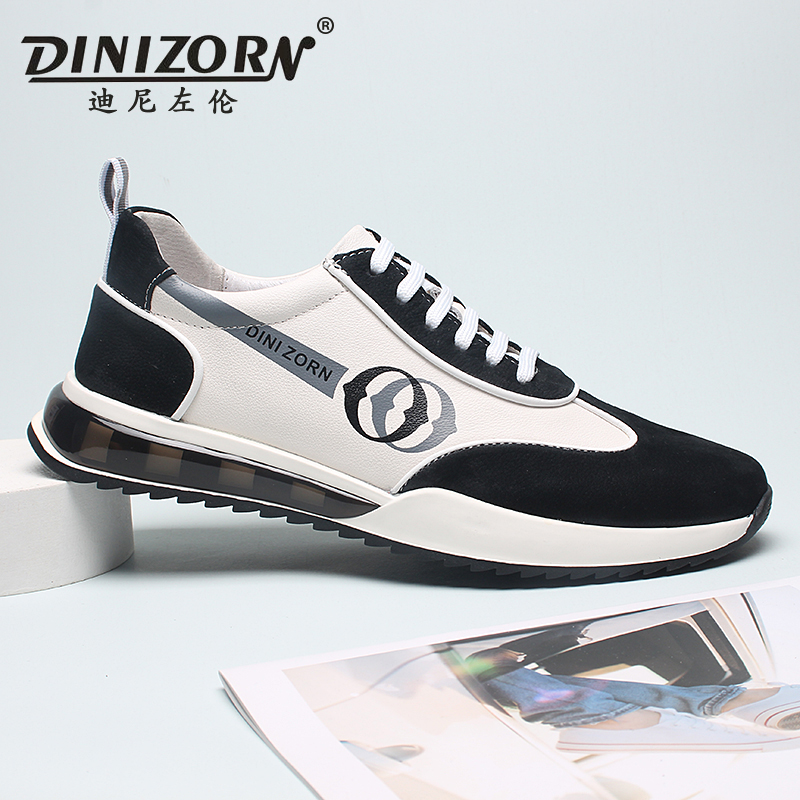 迪尼左伦新款男士真皮秋休闲皮鞋