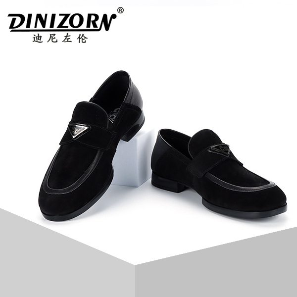 迪尼左伦夏季新款真皮乐福鞋复古
