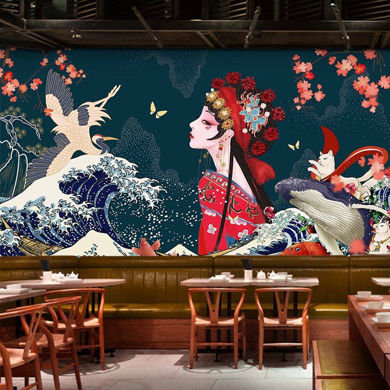 国潮风壁纸饭店中式餐厅