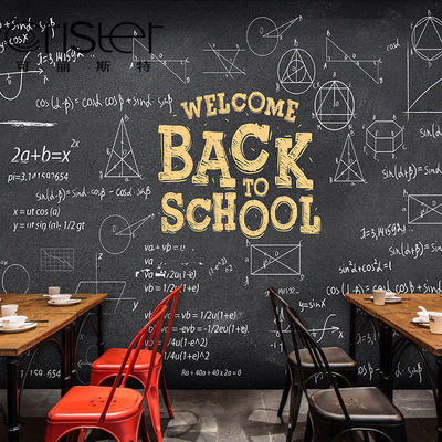 复古怀旧墙纸黑板手绘数学公式