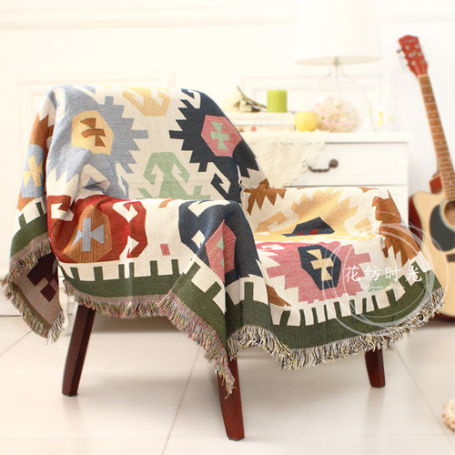 波西米亚全盖沙发罩棉线沙发套