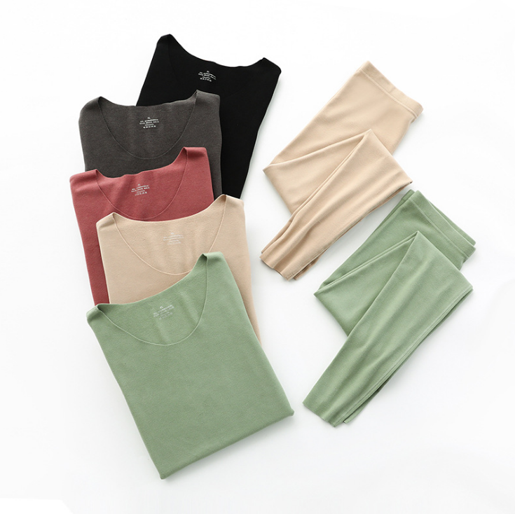 女款保暖秋衣秋裤长袖德绒