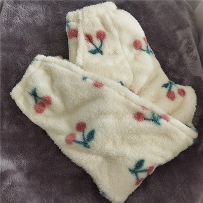 女长裤长绒珊瑚绒法兰绒保暖睡裤