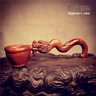 天然雷击枣木仿古龙头香炉手炉线香炉镇坛香插供奉摆件小艺初品