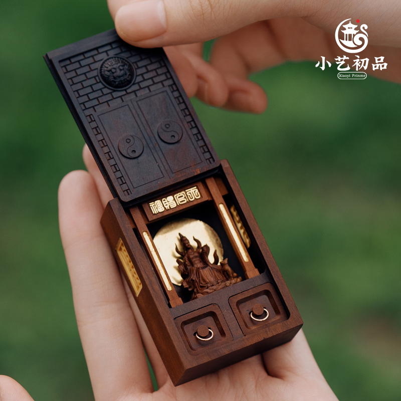 雷击枣木迷你佛龛吊坠