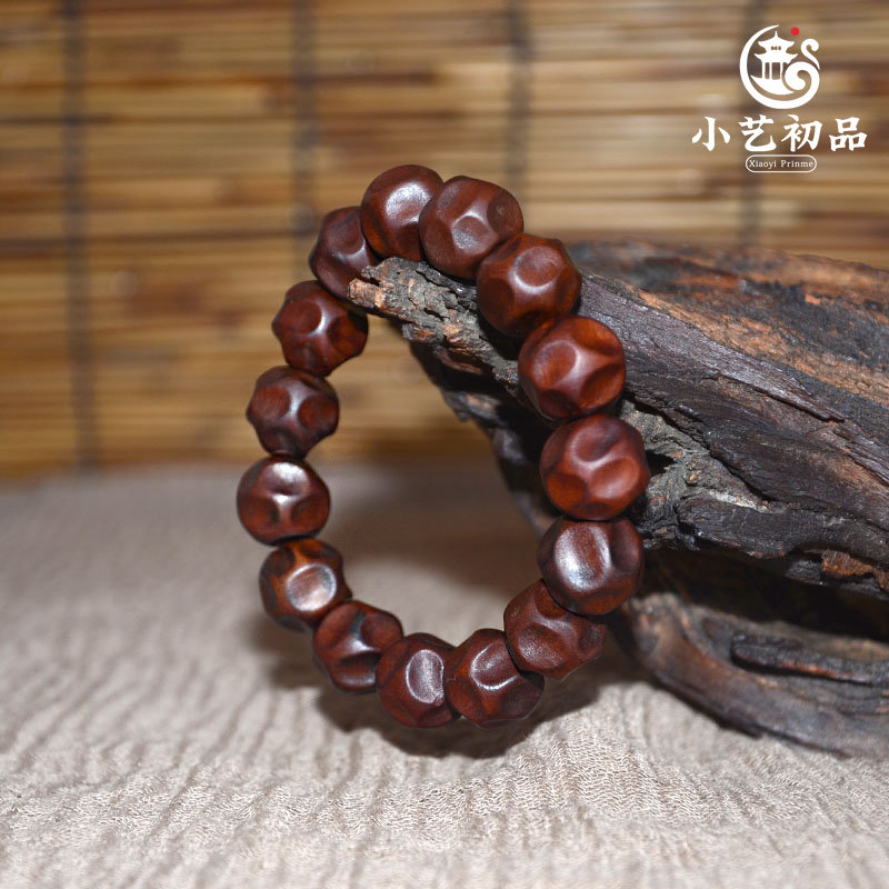 雷击枣木佛珠不规则陨石肌理文玩手串女个性手链男士潮手饰品珠子