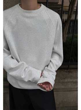 OCW潮牌 美式春秋休闲圆领卫衣男宽松套头长袖宽松简约舒适打底衫