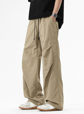 OCW潮牌 美式高街休闲工装裤男2026春秋新款学生宽松直筒阔腿长裤