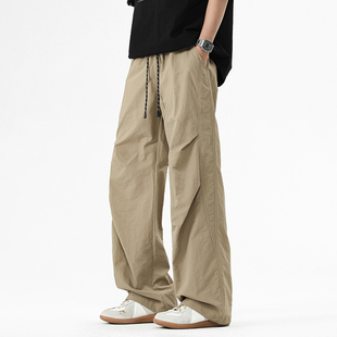 OCW潮牌 美式高街休闲工装裤男2026春秋新款学生宽松直筒阔腿长裤