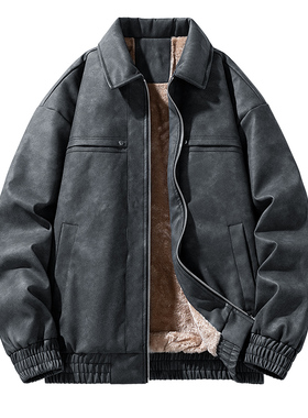 OCW潮牌 美式PU皮夹克男2026秋冬新款青少年学生机车飞行服外套男