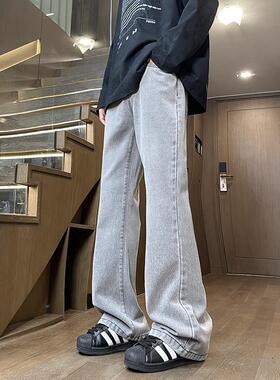 OCW潮牌 美式水洗牛仔裤男2026春季新款青少年学生宽松微喇长裤子