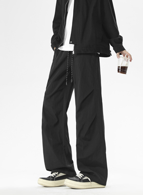 OCW潮牌 美式休闲裤男2026秋季新款青少年学生宽松直筒工装长裤子