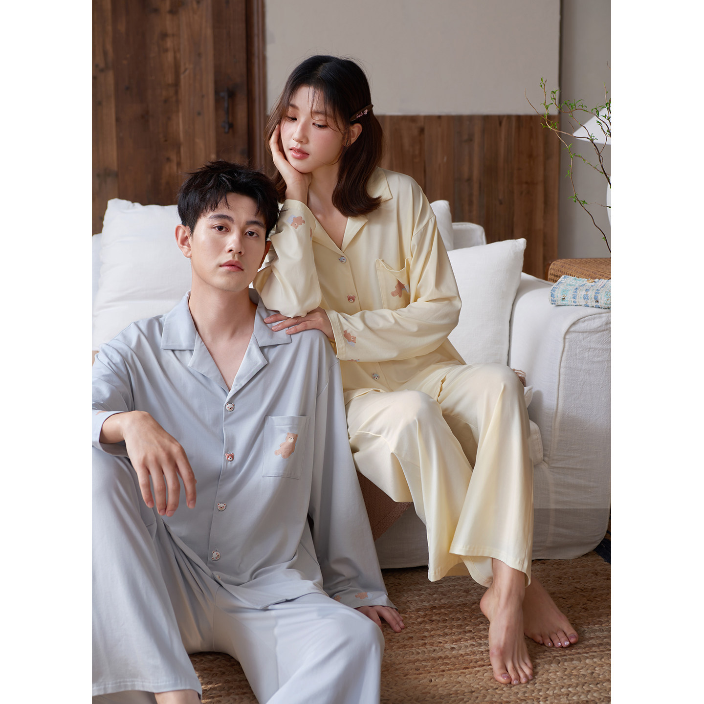 思莉太太莫代尔情侣小熊睡衣