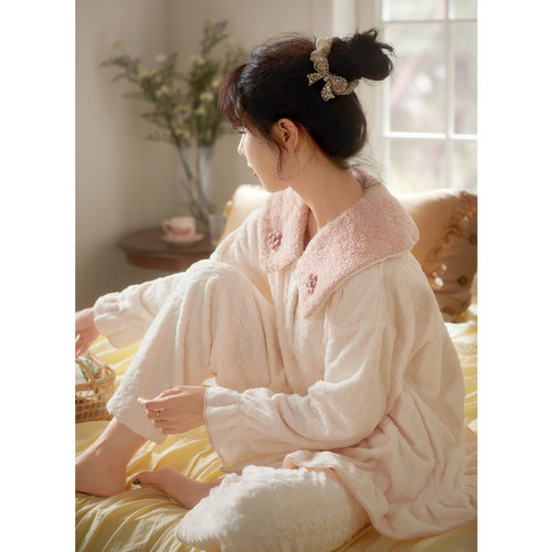 思莉太太睡衣女珊瑚绒