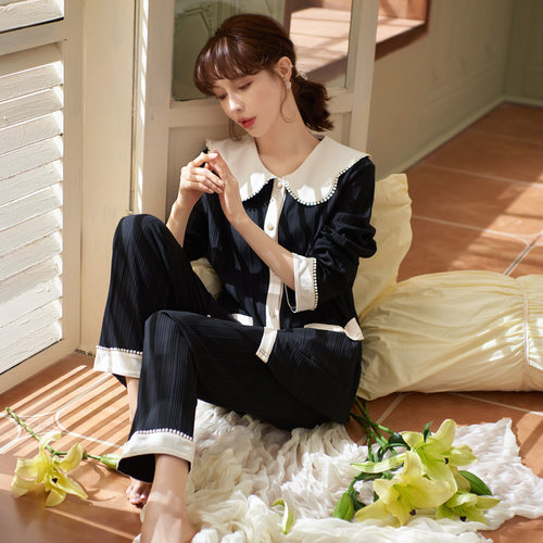思莉太太睡衣女春秋纯棉