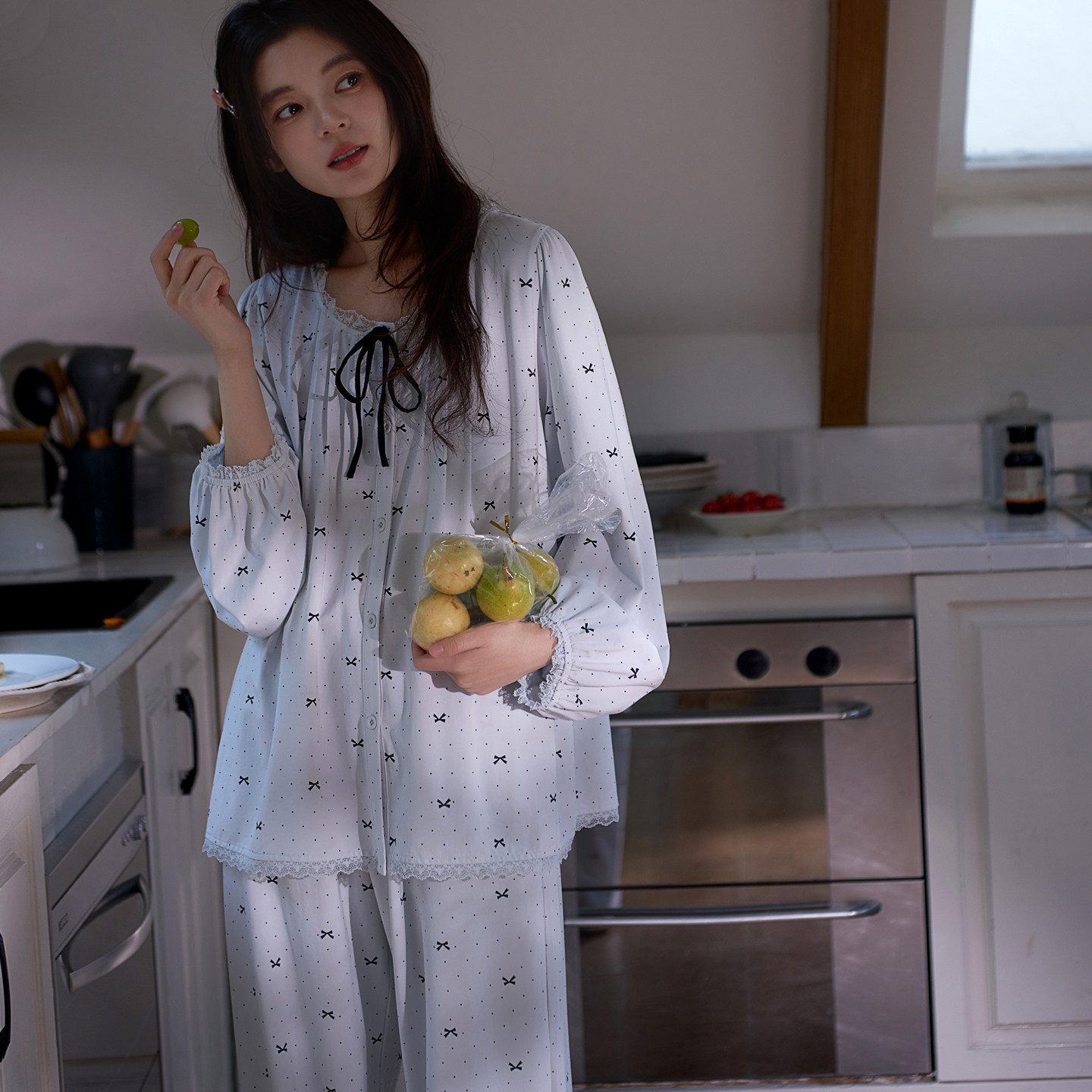 思莉太太柔软莫代尔睡衣女款长袖薄款小个子春夏2026流行家居服