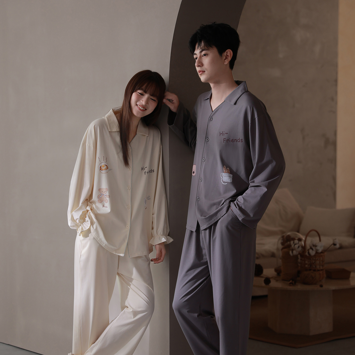 思莉太太秋季男女情侣装家居服