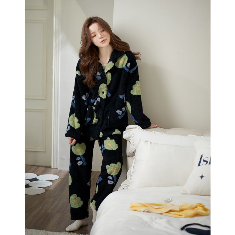 思莉太太睡衣女珊瑚绒秋冬