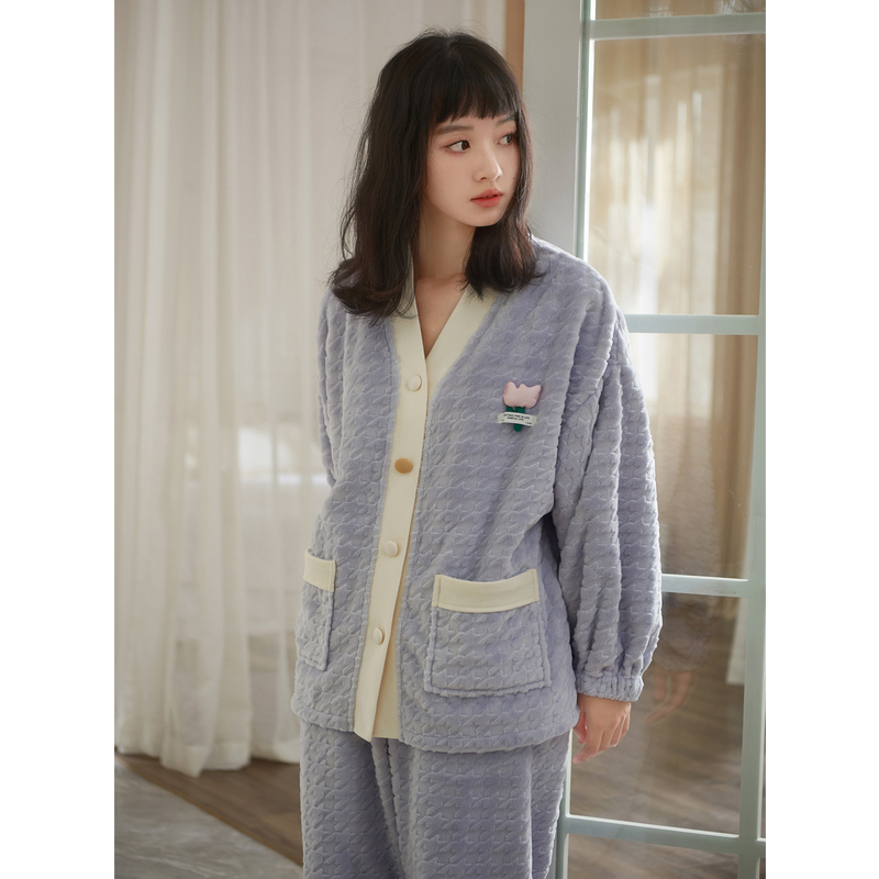 思莉太太睡衣女珊瑚绒