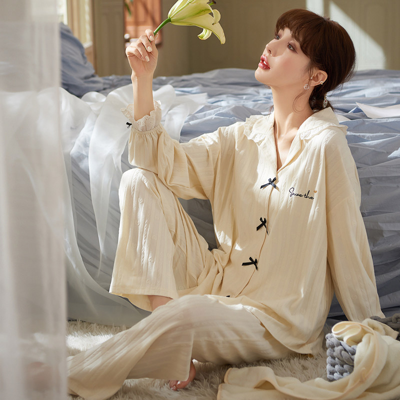 思莉太太睡衣女春秋款长袖2021年新款公主风女士秋季法式家居服