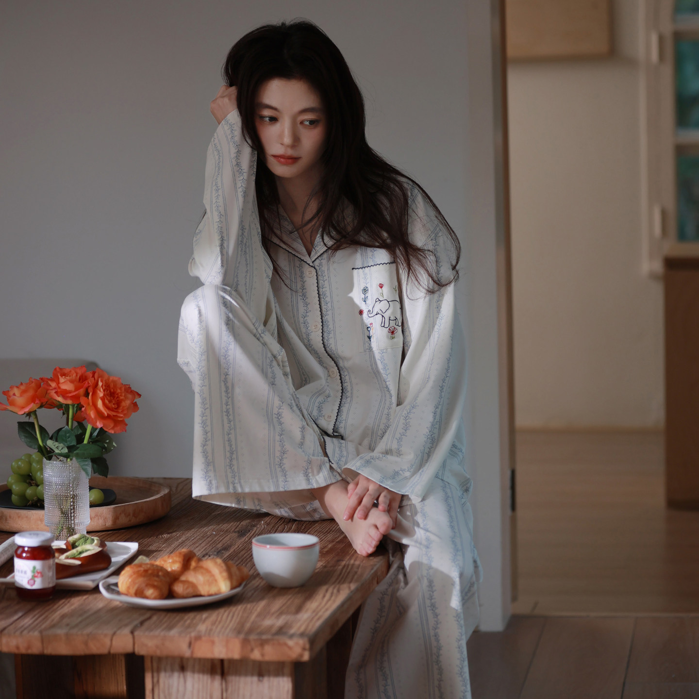 思莉太太纯棉睡衣女款长袖薄款2026正流行巨好看碎花春秋款家居服