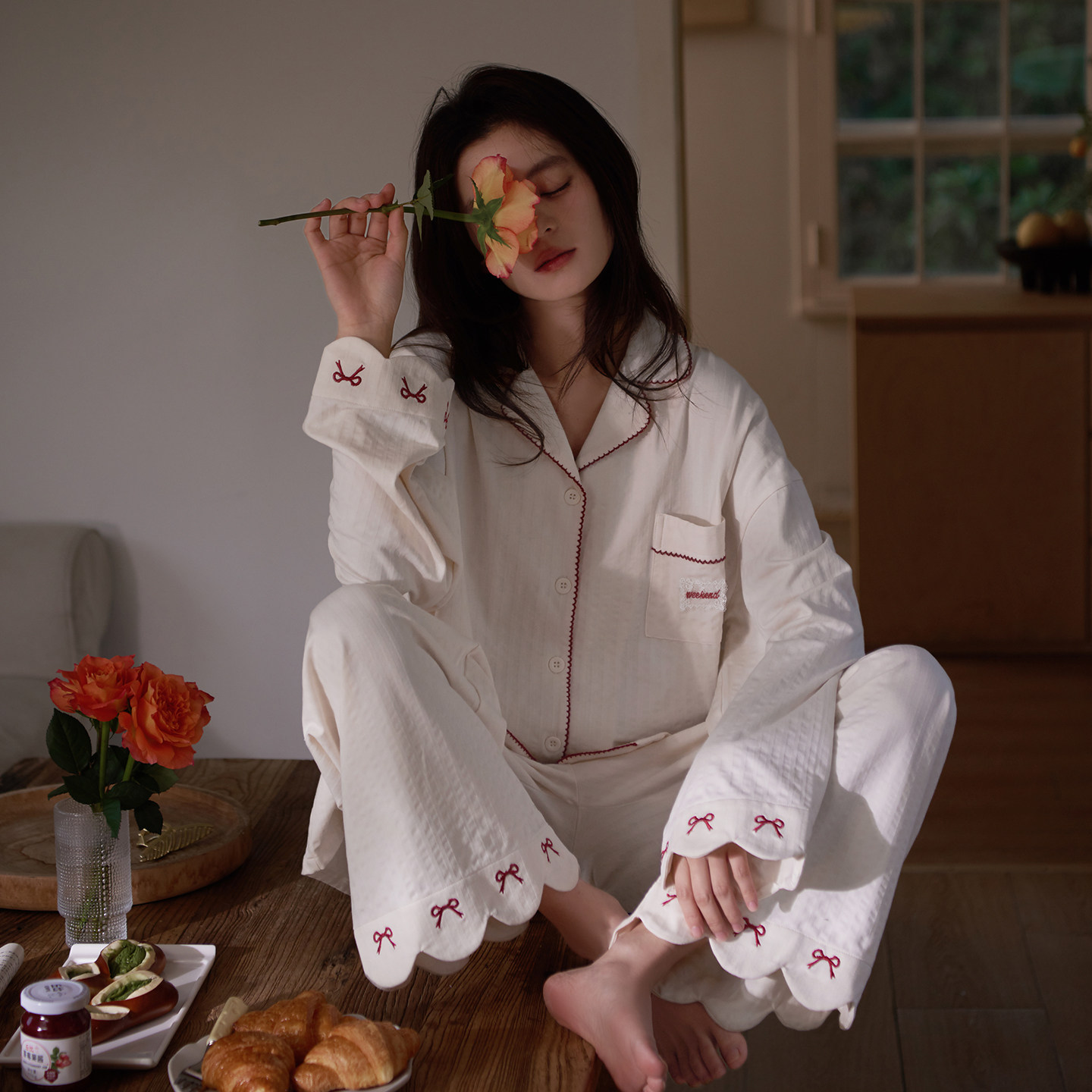 思莉太太纯棉睡衣女款长袖法式甜美超漂亮2026春夏季高级感家居服