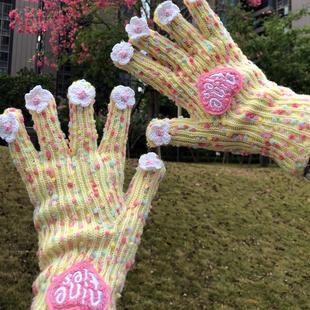 bad milk坏牛奶拒绝平凡可以触摸屏玩手机手工钩花审美出圈手套女