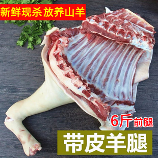 新鲜带皮羊腿6斤羊后腿羊前腿农家散养山羊腿肉生鲜带皮山羊排5斤