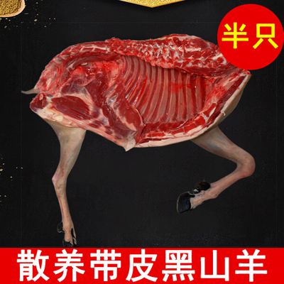 新鲜带皮黑山羊整只羊商用白条羊