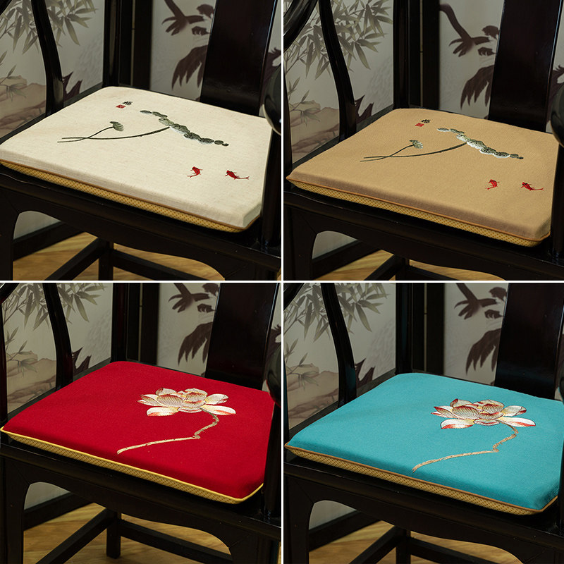 红木椅子坐垫新中式沙发垫古典家具茶圈椅太师官帽餐椅垫防滑夏天