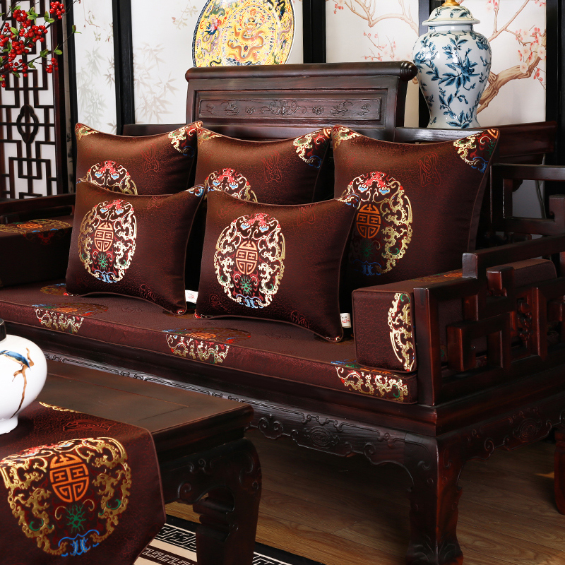 红木沙发垫罗汉床五件套垫高档简约织锦缎垫客厅家用座垫套新中式