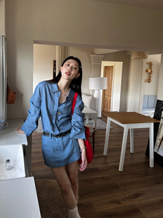 5折清仓 衬衫 老钱风棉麻套装 宽松长袖 上衣A字低腰短裙裤 女新款