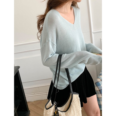 天丝亚麻混纺宽松纸片人显瘦T恤