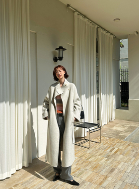 fifth 70羊毛混纺双面呢大衣女2025秋冬新款立领高级感毛呢外套韩