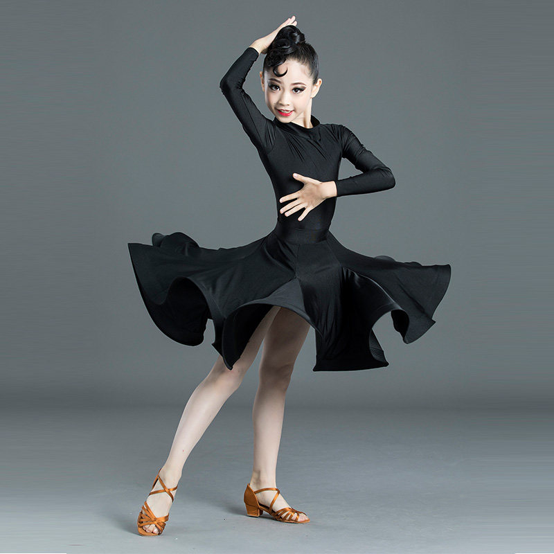 拉丁舞服女儿童舞蹈衣服拉丁舞裙女孩练功服少儿比赛跳舞演出服装