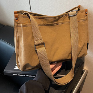 慵懒风布包包女2025新款大容量单肩斜挎包大学生上课通勤托特包潮