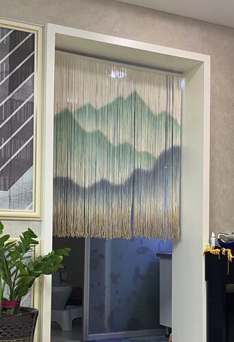 安朵居家手工编织挂毯门帘隔断山水挂画隔断风水帘流苏染色民宿