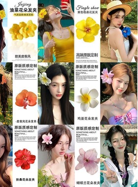 傣族拍照鸡蛋花大朵侧边发卡
