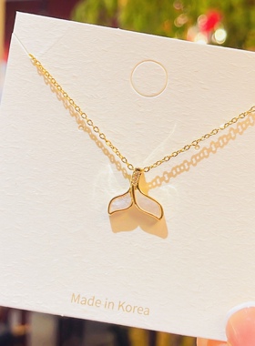 韩版时尚精致简约金色鱼尾吊坠