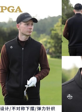 PGA高尔夫服装马甲秋冬季 防风立领上衣保暖服装golf男装101372