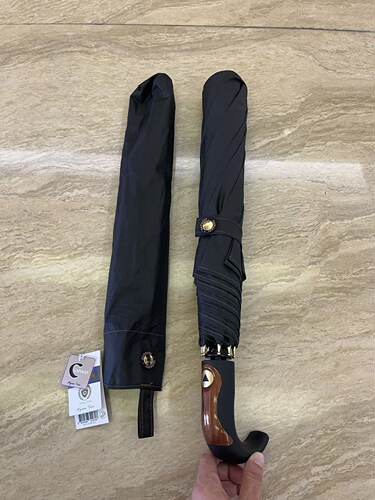 超大伞110弯柄8骨防风暴雨高端商务半自动折叠伞加固结实男士雨伞