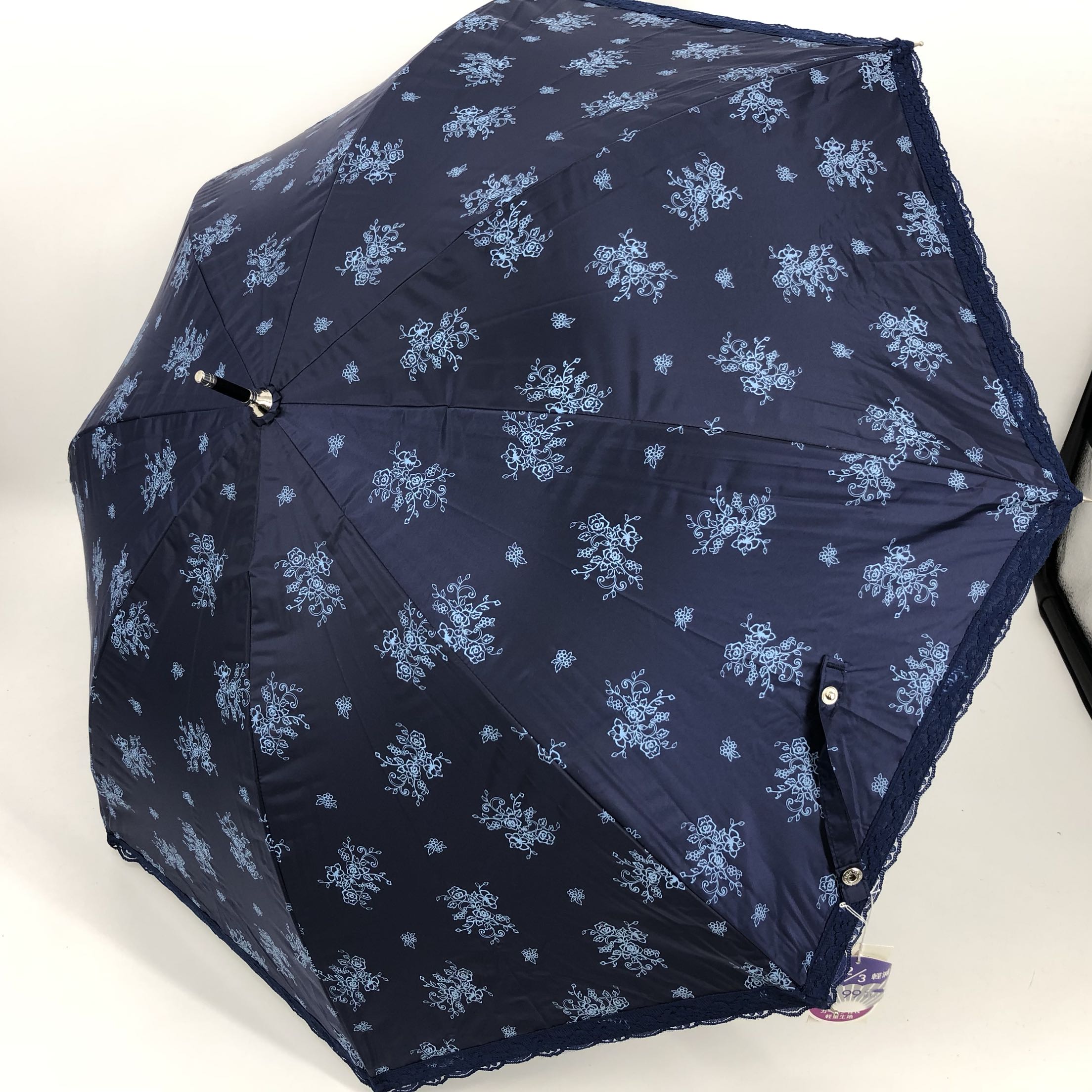 日系超轻优雅轻奢ins复古长柄伞弯柄直杆晴雨两用黑胶遮阳伞防晒