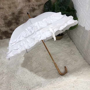 日系哥特风lo伞洛丽塔lolita伞花嫁原创少女心复古木制伞公主洋伞