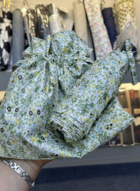 高颜值日系小清新绿色碎花太阳伞晴雨两用防晒遮阳五折伞小巧便携