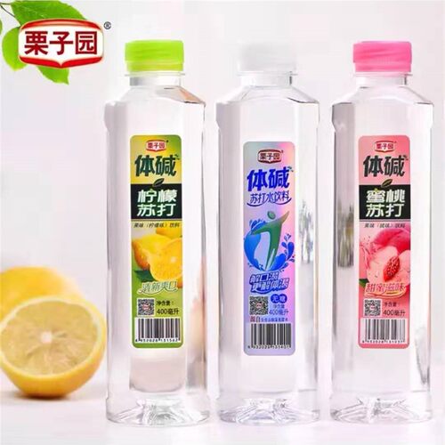 栗子园体碱苏打水柠檬400ml果味