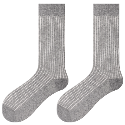 PRIMEET/派米灰色袜子女夏季薄款中筒袜格雷堆堆袜小miu系蝴蝶结