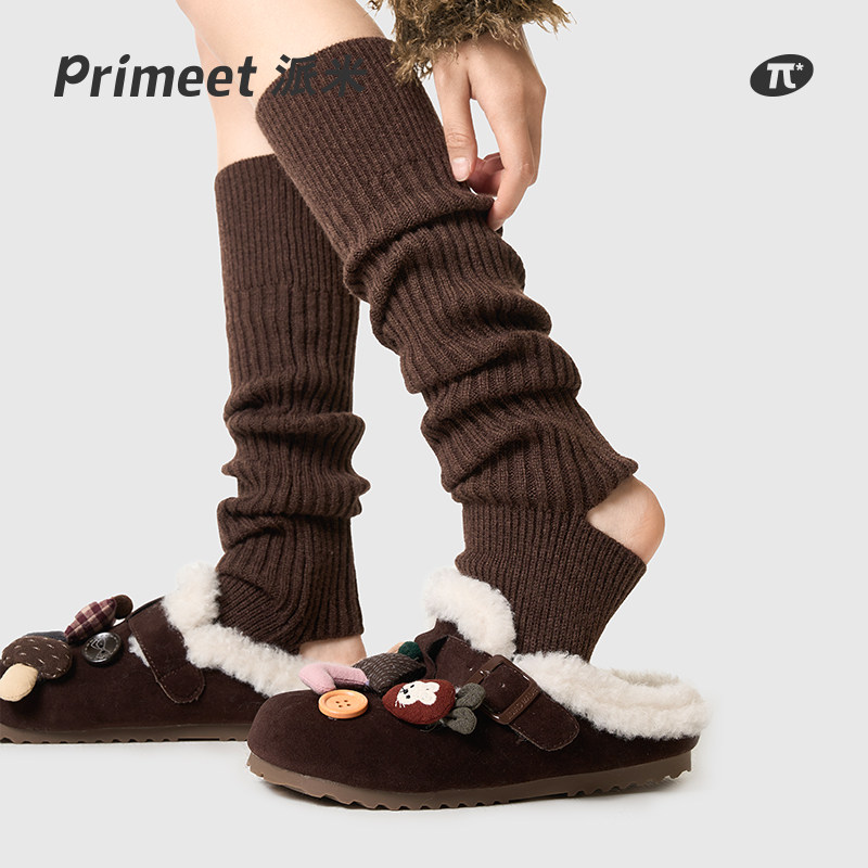 羊毛咖色针织袜套袜子女堆堆袜秋冬辣妹小腿袜保暖雪地靴踩脚腿套